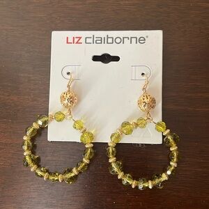 Light Green & Gold Liz Claiborne Earrings